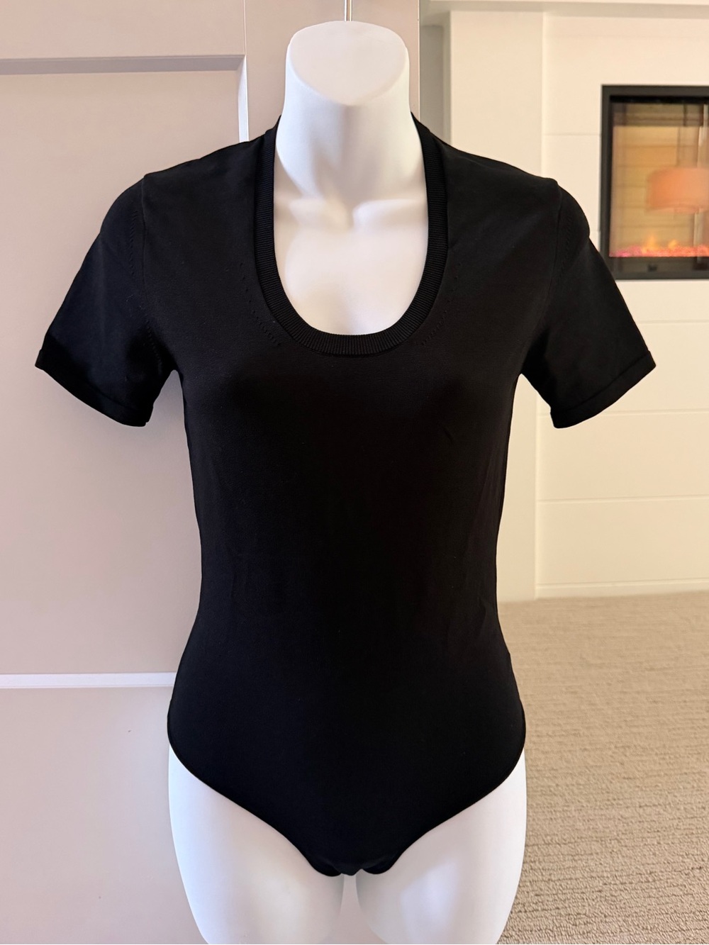 SIMKHAI Jonathon Simkhai Perfect Smooth Black Ribbed Bodysuit S NWT $345!!